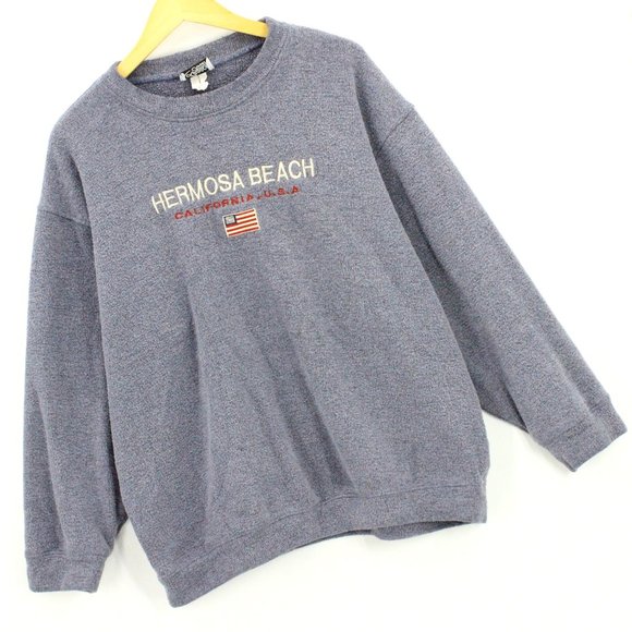 Vintage Lagaci Sport Sweatshirt Crewneck Men's Gray Pullover Hermosa Beach 2XL - Picture 2 of 9